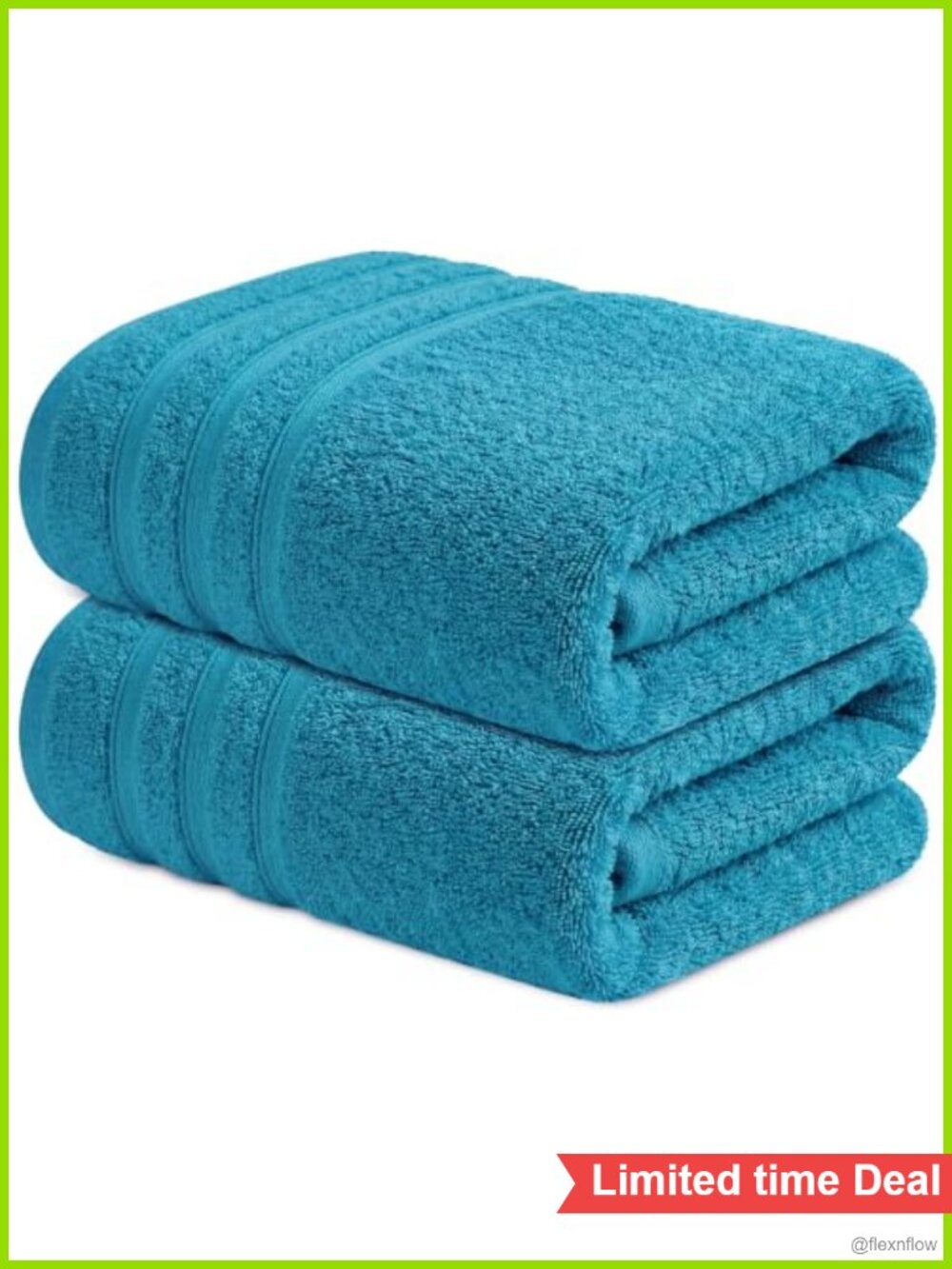 100% Ring-Spun Cotton Bath Towels Set of 2 Super Absorbent Quick Dry